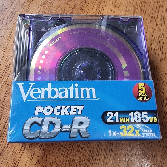 ๐๏ธ Verbatim Pocket CD-R 21 Min 185 MB New Two 5 Packs 32x Speed - Picture 5 of 9